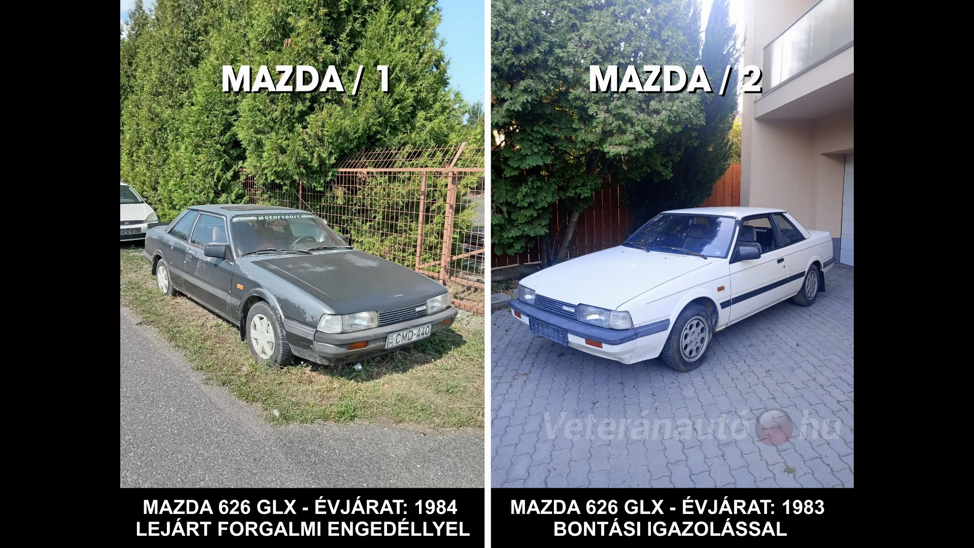 2 darab veterán MAZDA 626 GLX (2 x 375.000 HUF)